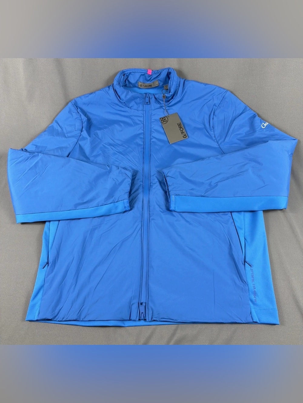G/Fore G4 Golf Jacket Sleeve Logo Large Racer Blue Nylon Polyurethane MSRP $360